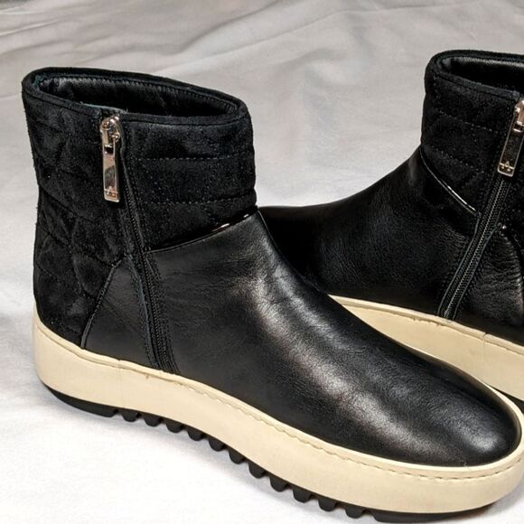 New Aquatalia Alayna Leather & Suede Ankle Side Zip Boots Made in Italy Size 8 - Picture 11 of 14